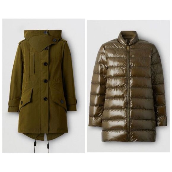 Burberry Ramsford 3-in-1 Dark Olive Hooded Jacket Coat Women Size 10 NWT $1990 - Picture 1 of 12